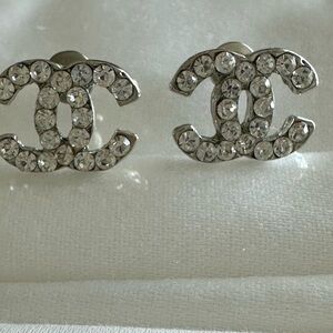 Elegant Silver CZ Stud Earrings